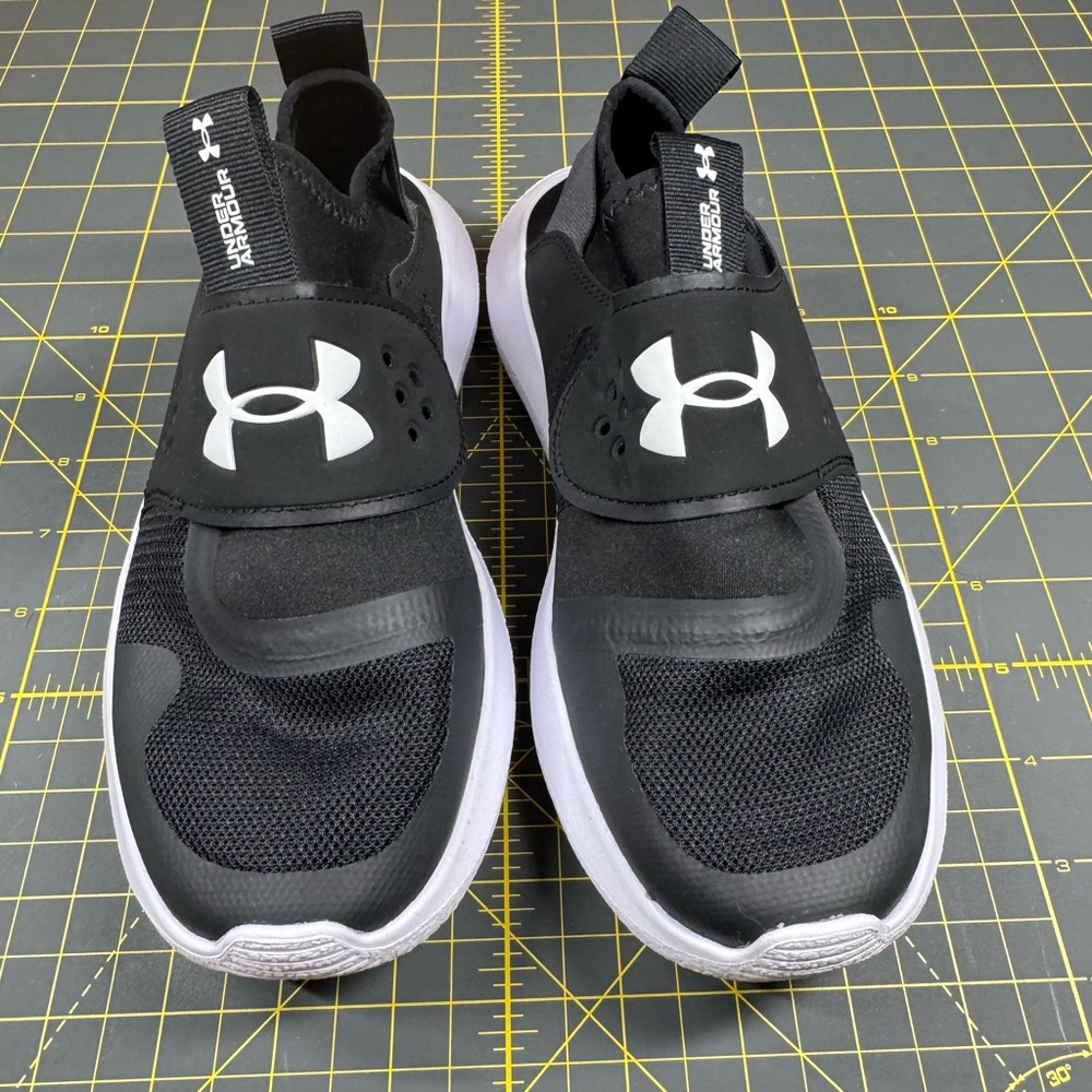 Under Armour Black and White Slip-On Sneakers